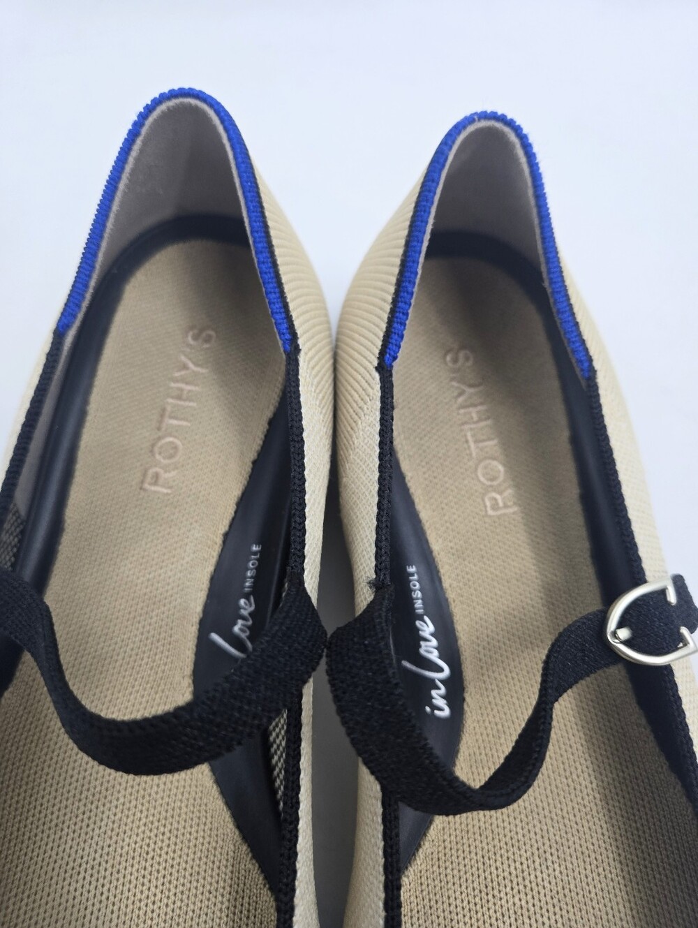 Rothy's Mary Jane II Flats Sandstone Black Trim 10.5 - Picture 6 of 15
